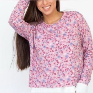 Agnes & Dora Pink and Purple Floral Long Sleeve Top